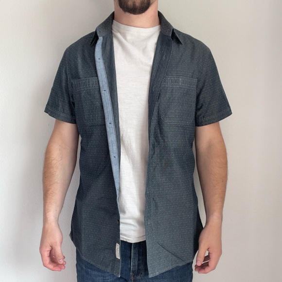 Grayers Men’s Small Gray Short Sleeve Button Down Shirt - Picture 2 of 6